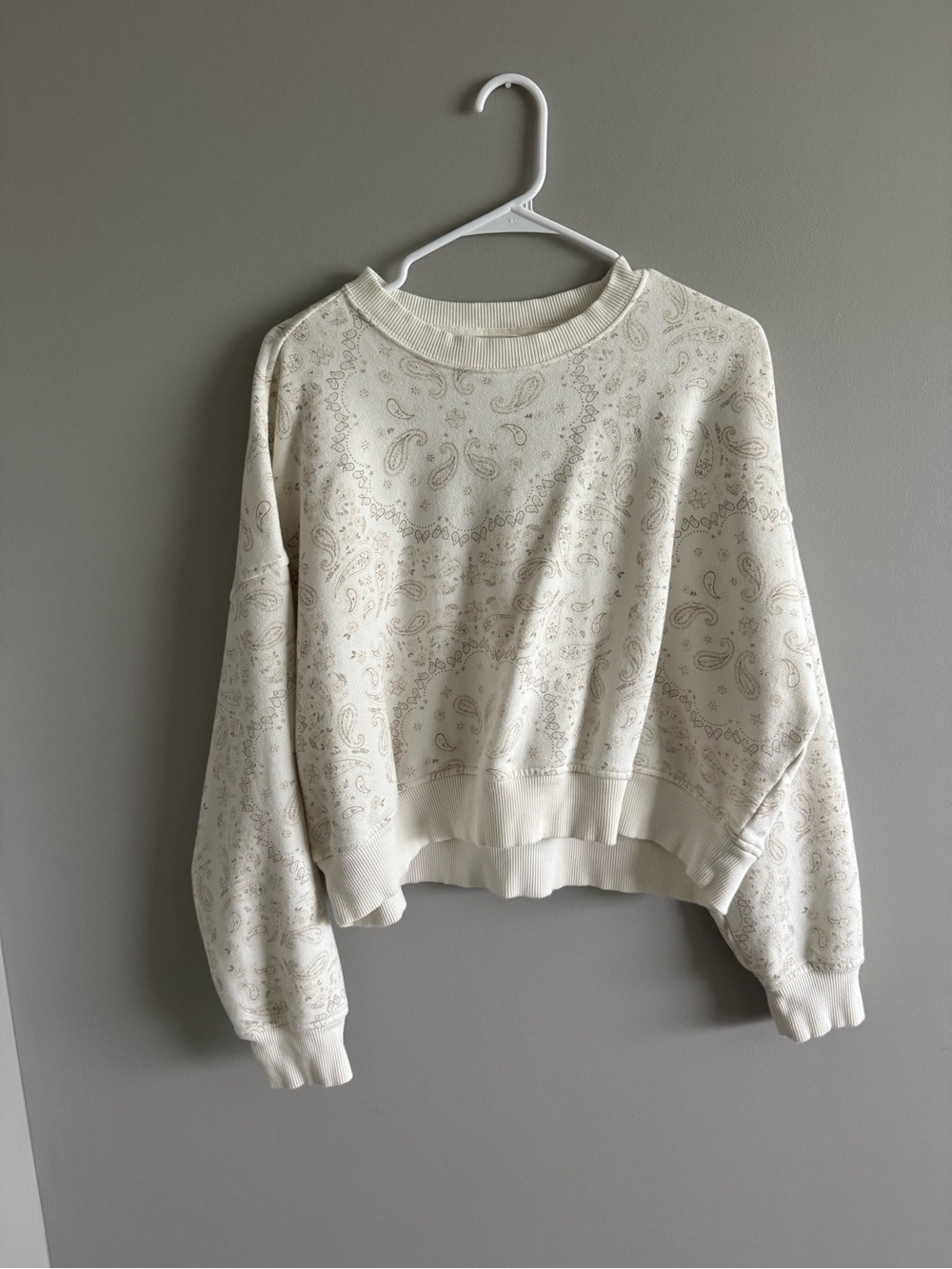 Aerie Cream Paisley Print Women's Sweatshirt